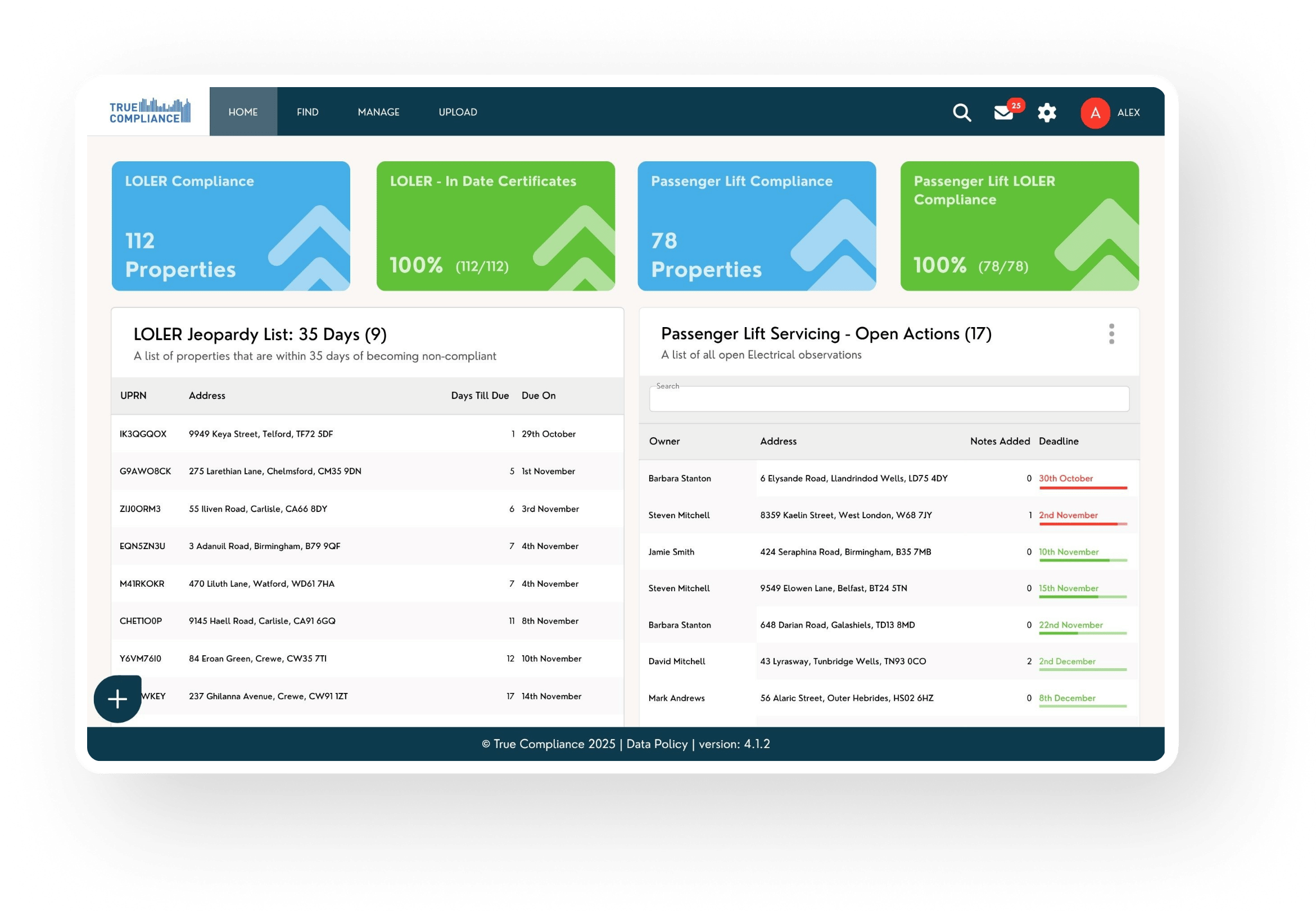 Insurance Compliance Dashboard on Desktop