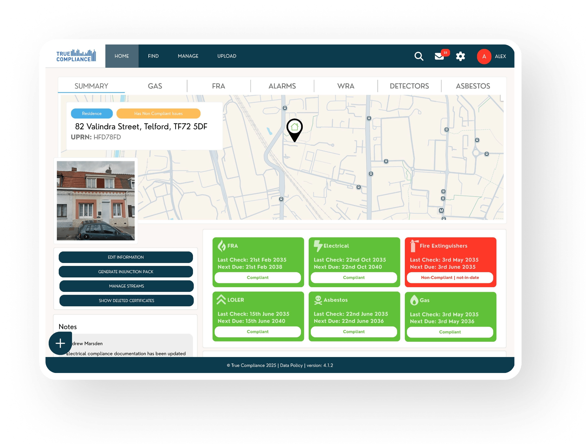 True Compliance Dashboard on Tablet